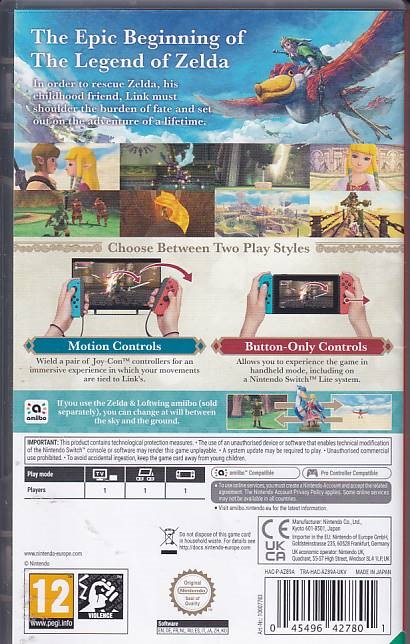 The Legend of Zelda Skyward Sword HD - Nintendo Switch Spil (A Grade) (Genbrug)